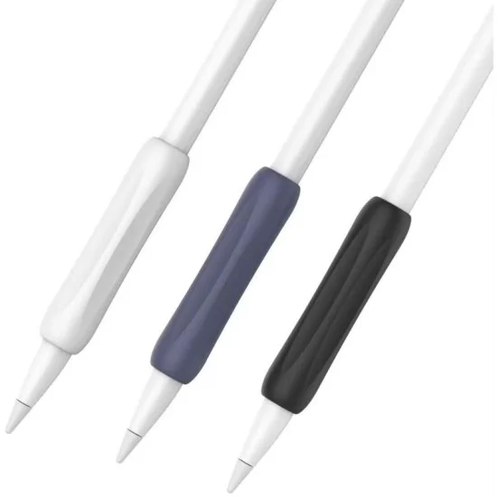 AHASTYLE SILICONE GRIP HOLDER FOR APPLE PENCIL 1ST & 2ND GEN (3PACK PREMIUM) - WHITE/PINK/GREEN